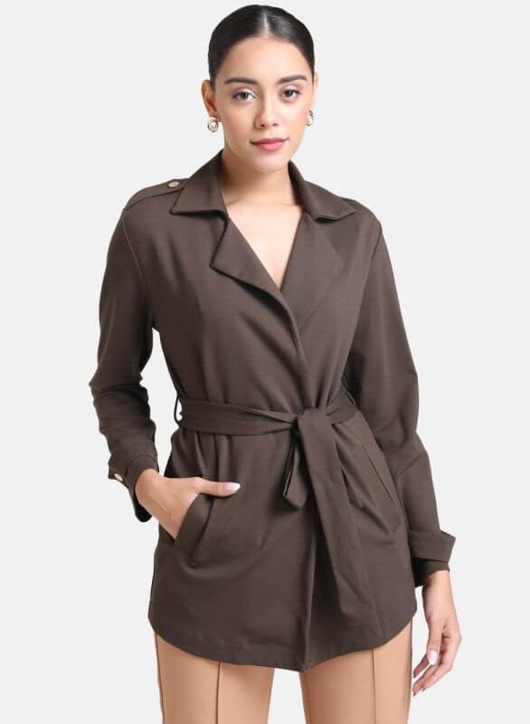 Kazo TRENCH COAT WITH BELT DETAIL