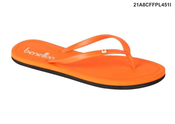 Orange Coloured Flip Flops by Benetton