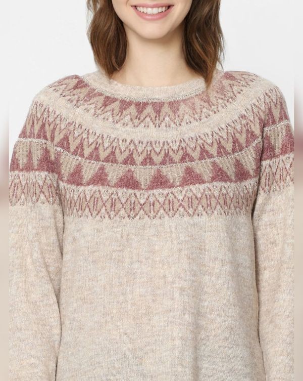 Only BEIGE PRINTED PULLOVER