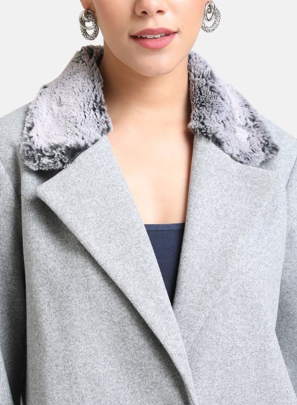 Kazo OVERCOAT WITH FUR DETAIL