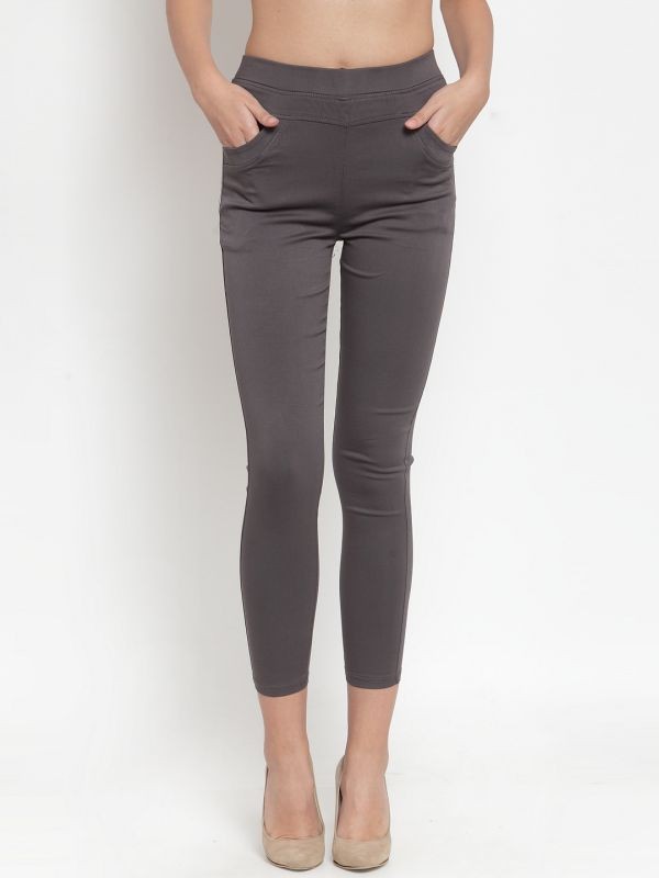 Grey Coloured Jegging by Global Republic