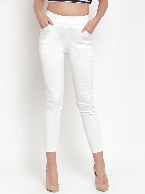 White Coloured Jegging by Global Republic