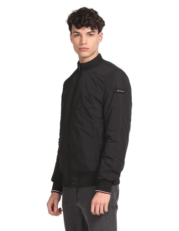 ARROW SPORTMen Black Long Sleeve High Neck Jacket
