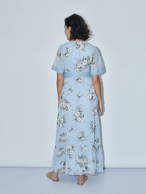 COVERSTORY Blue Floral Print Maxi Dress
