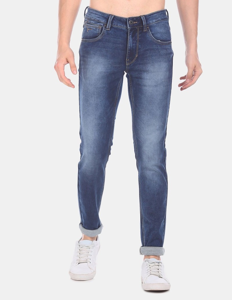 FLYING MACHINE Men Blue Low Rise Jackson Skinny Fit Stone Wash Jeans