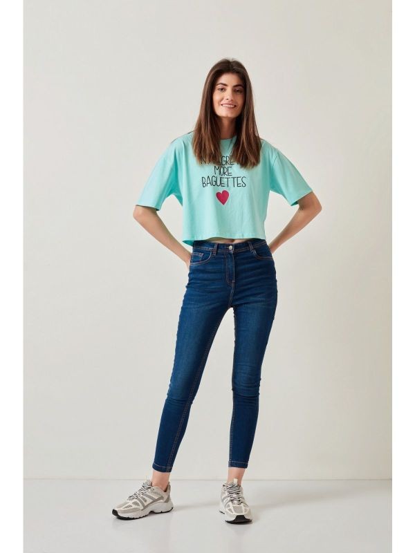 COVERSTORY Dark Skinny Jeans With Stitch Details