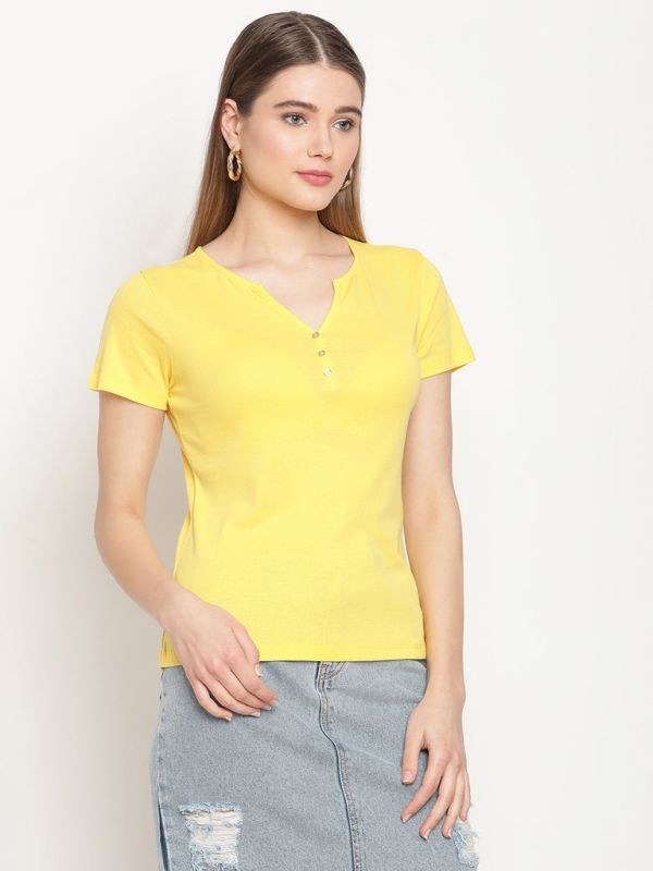 Madame Solid Half Sleeve Top for Women