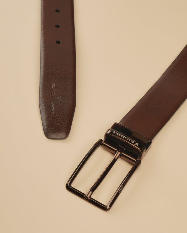 Blackberrys New Nunzio Regular Fit Reversible Plain Leather Belt In Black Brown