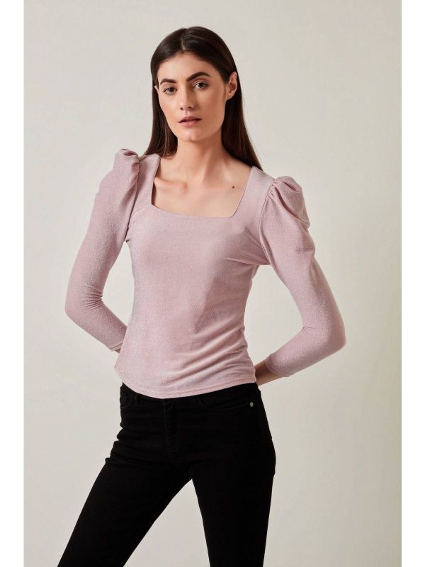 COVERSTORY Puffed Power Shoulder Top