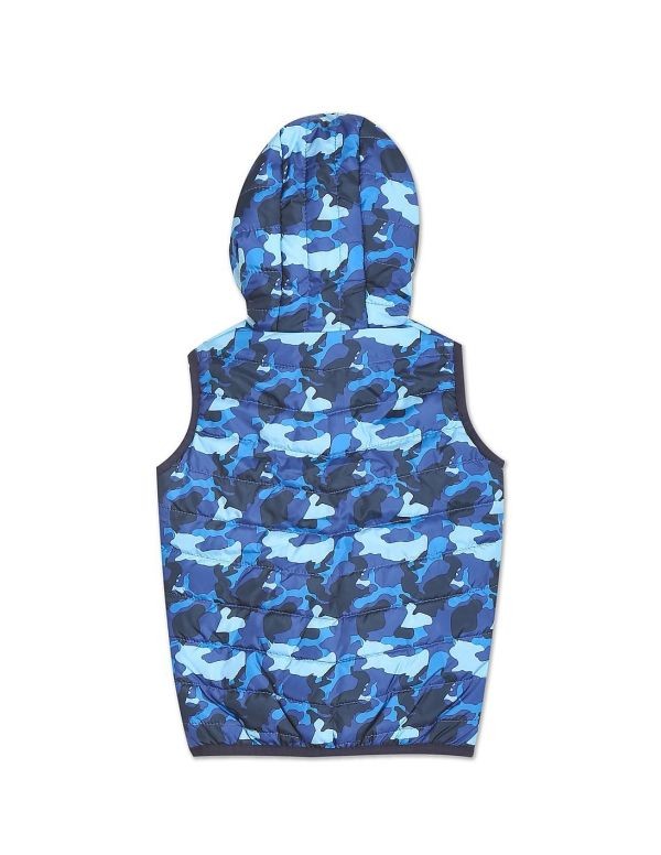 U.S. POLO ASSN. KIDSBoys Blue Sleeveless Hood Puffer Jacket