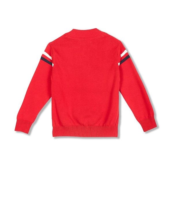 U.S. POLO ASSN. KIDSBoys Red High Neck Brand Print Sweater