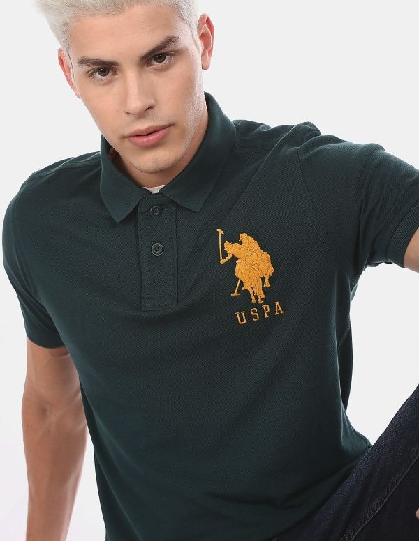 U.S. POLO ASSN.Slim Fit Embroidered Applique Polo Shirt