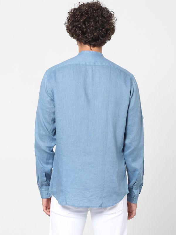 Celio Blue Solid Casual Shirt