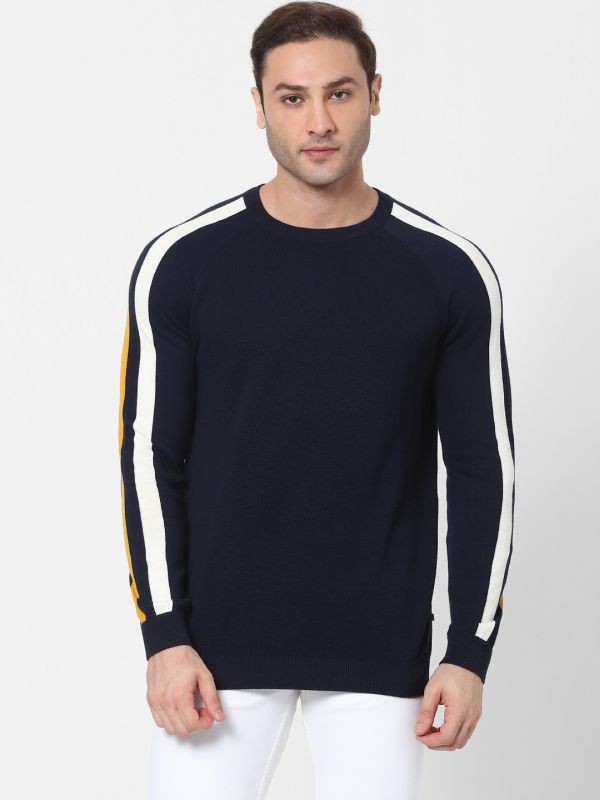 Celio Navy Solid Sweater