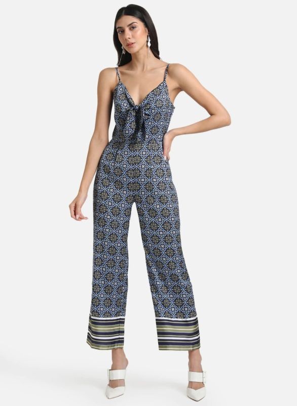 KAZO PRINTED JUMPSUIT WITH TIE-KNOT