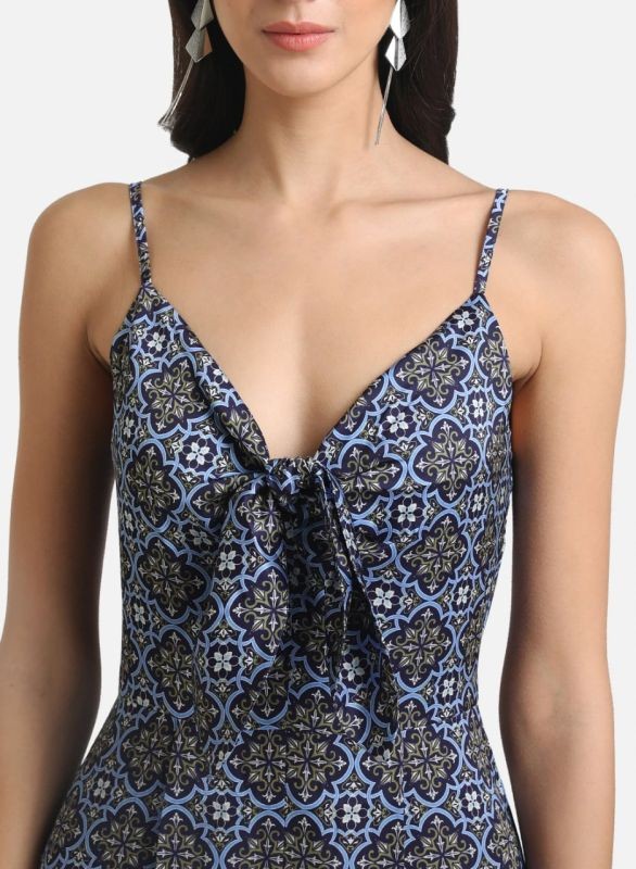 KAZO PRINTED JUMPSUIT WITH TIE-KNOT
