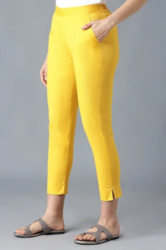 Aurelia Yellow Solid Trousers