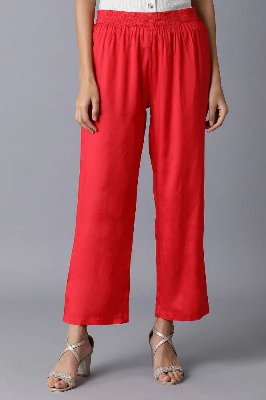 W Coral Red Parallel Pants