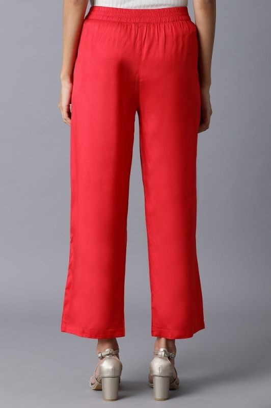 W Coral Red Parallel Pants