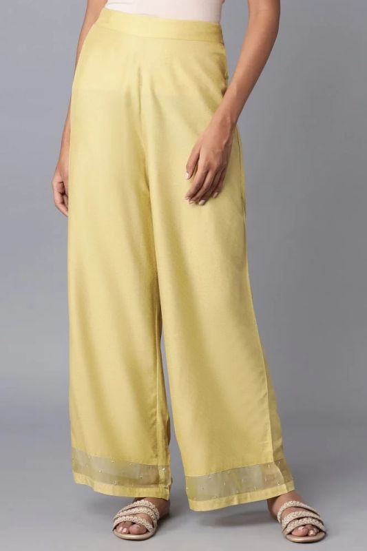 W Light Green Embroidered Parallel Pants