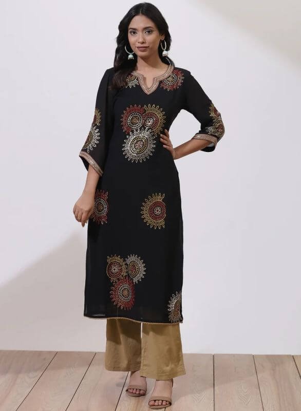 Lakshita Ivory Phool Collection Kurta with Zari Embroidery