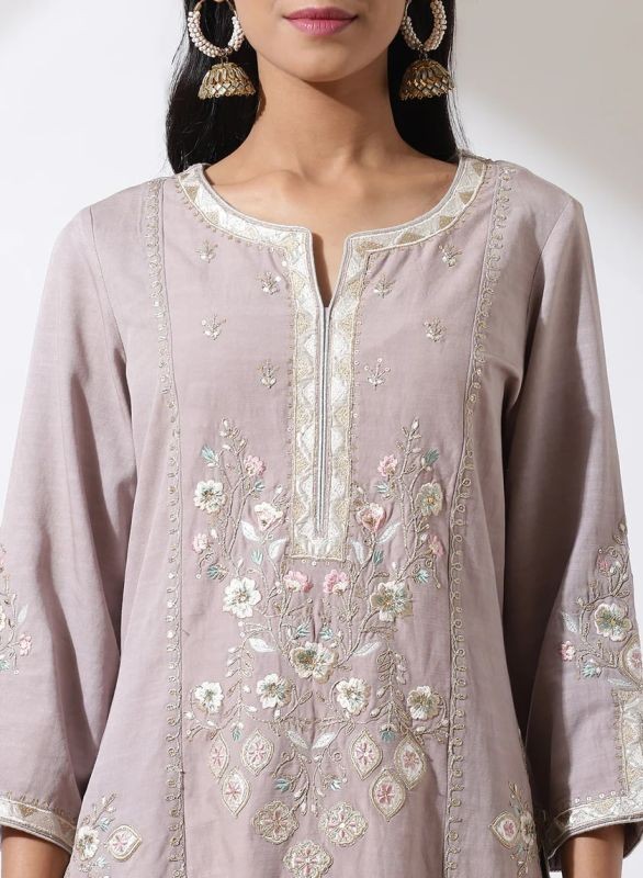 Lakshita Ivory Phool Collection Kurta with Floral Embroidery