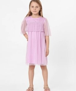 KIDS ONLY  PURPLE TEXTURED FIT & FLARE DRESS